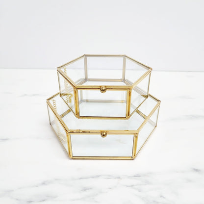 Gold Hexagon Jewelry Box