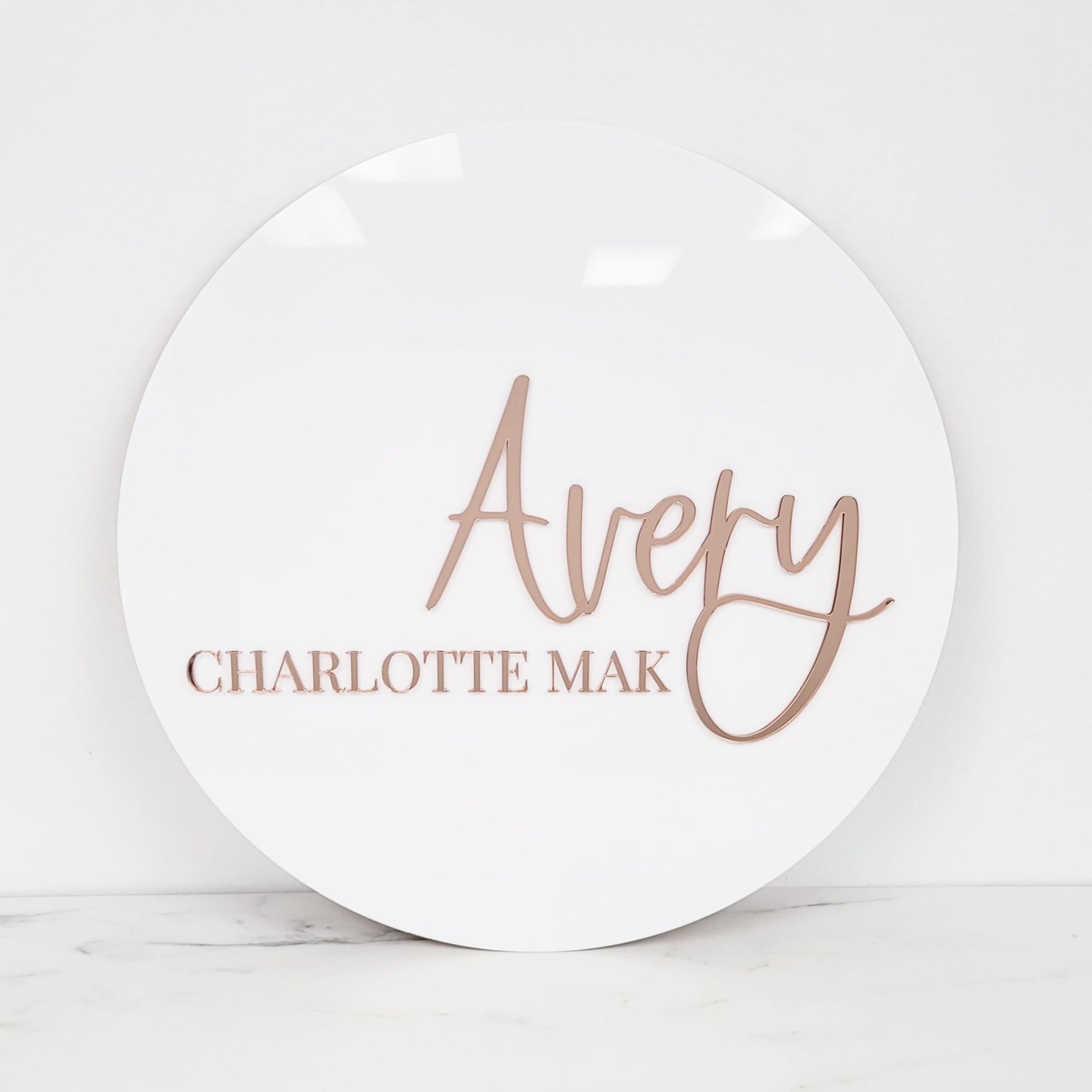 Custom Round Name Sign | 20" | Layered Acrylic