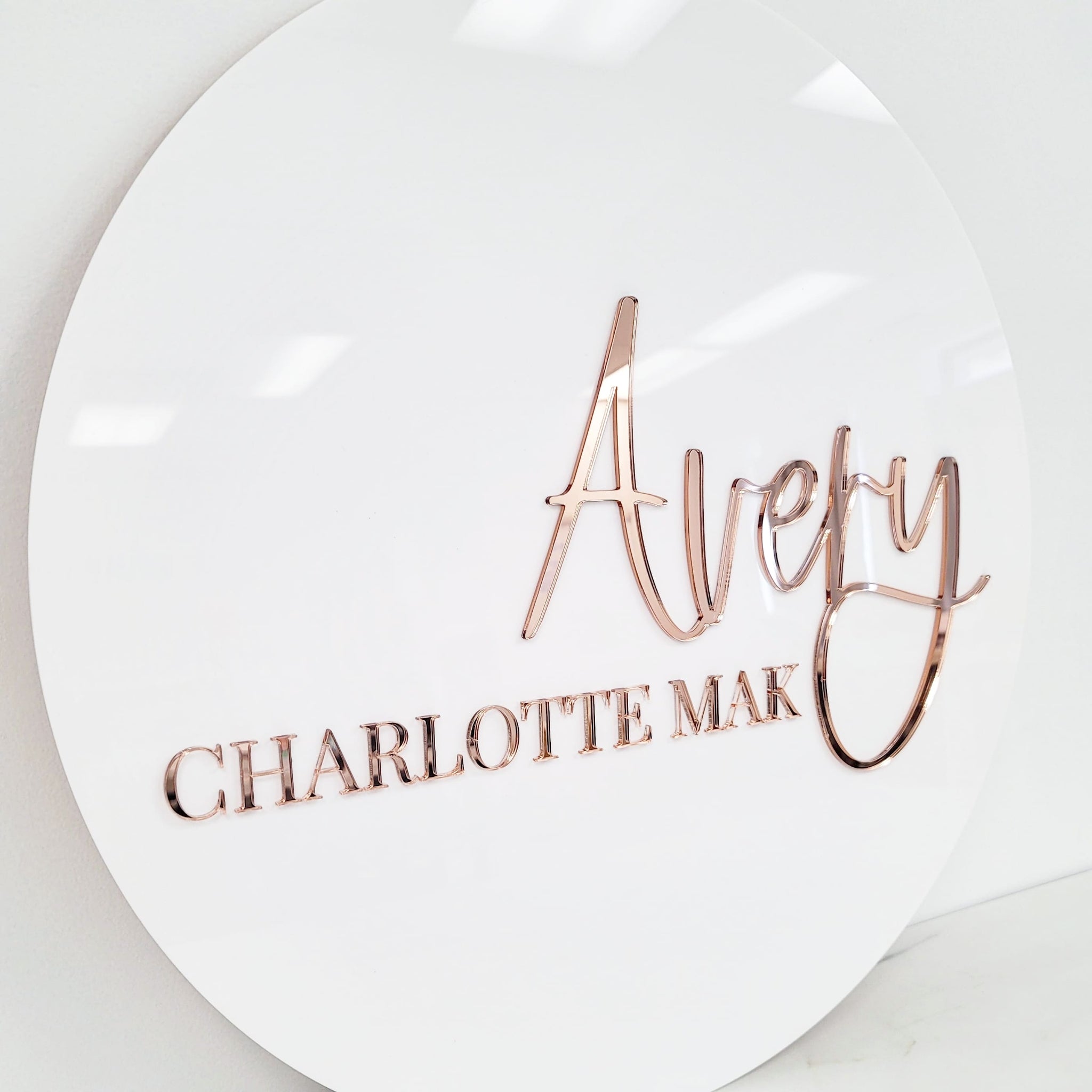 Custom Round Name Sign | 20" | Layered Acrylic