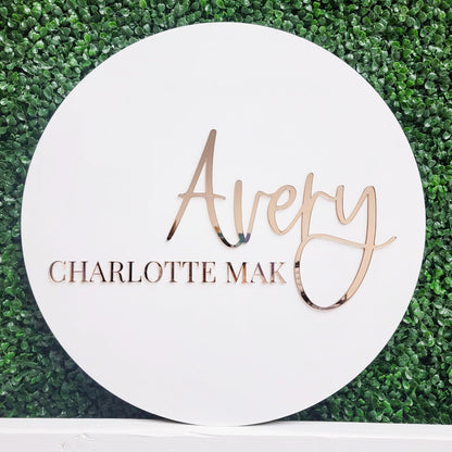 Custom Round Name Sign | 20" | Layered Acrylic
