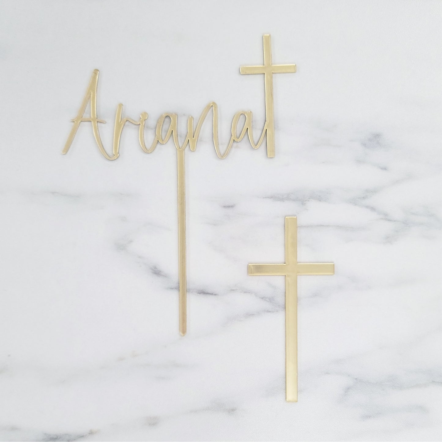 Name with Cross | Acrylic Cake Topper