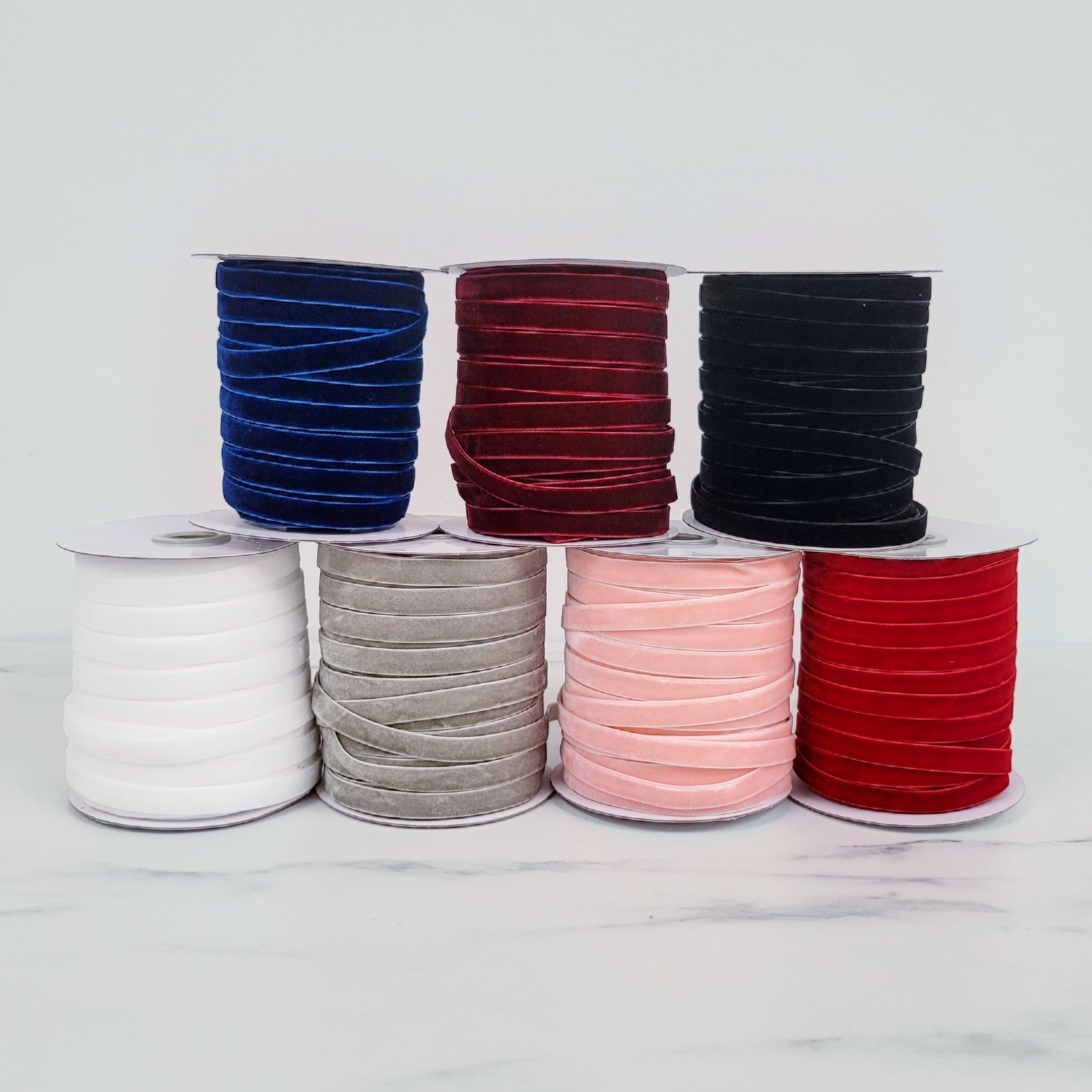 Single Sided Velvet Ribbon | 10mm x 45m (50 yards)