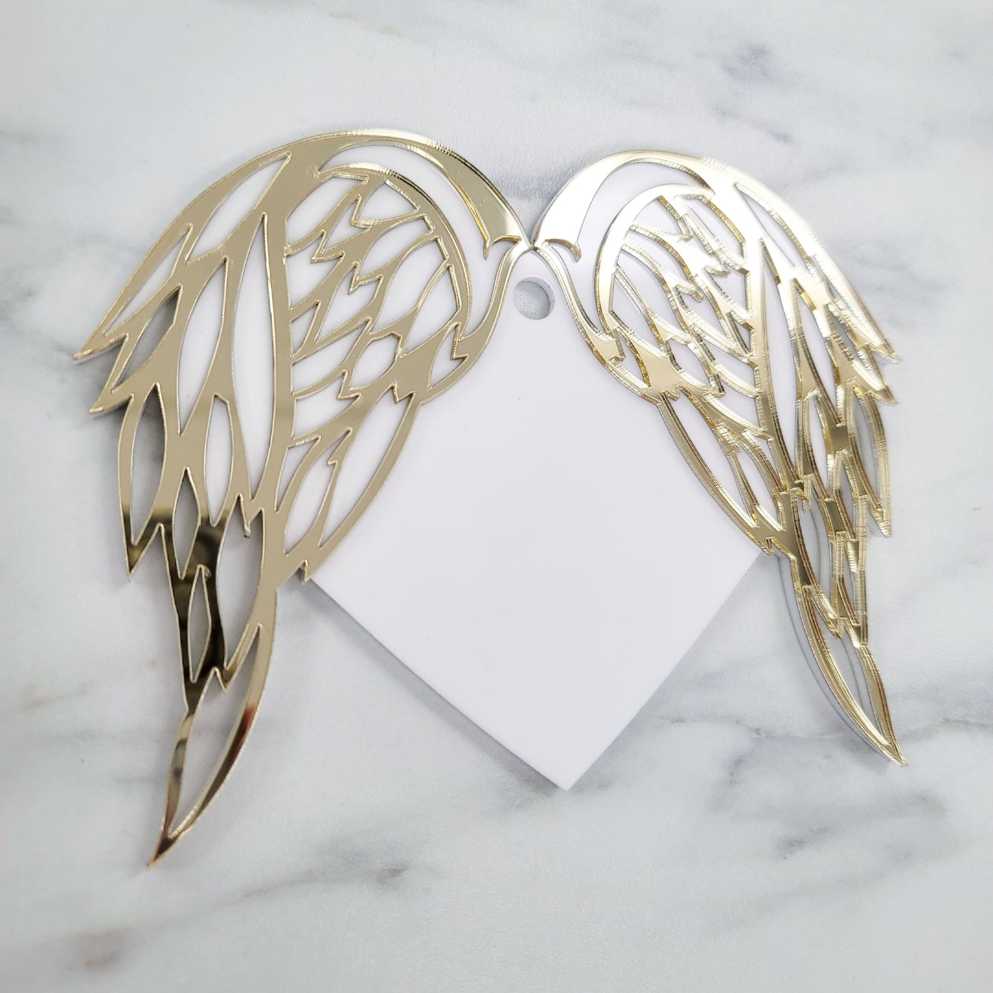 Angel Wing Heart Ornament | Layered Acrylic | 3mm