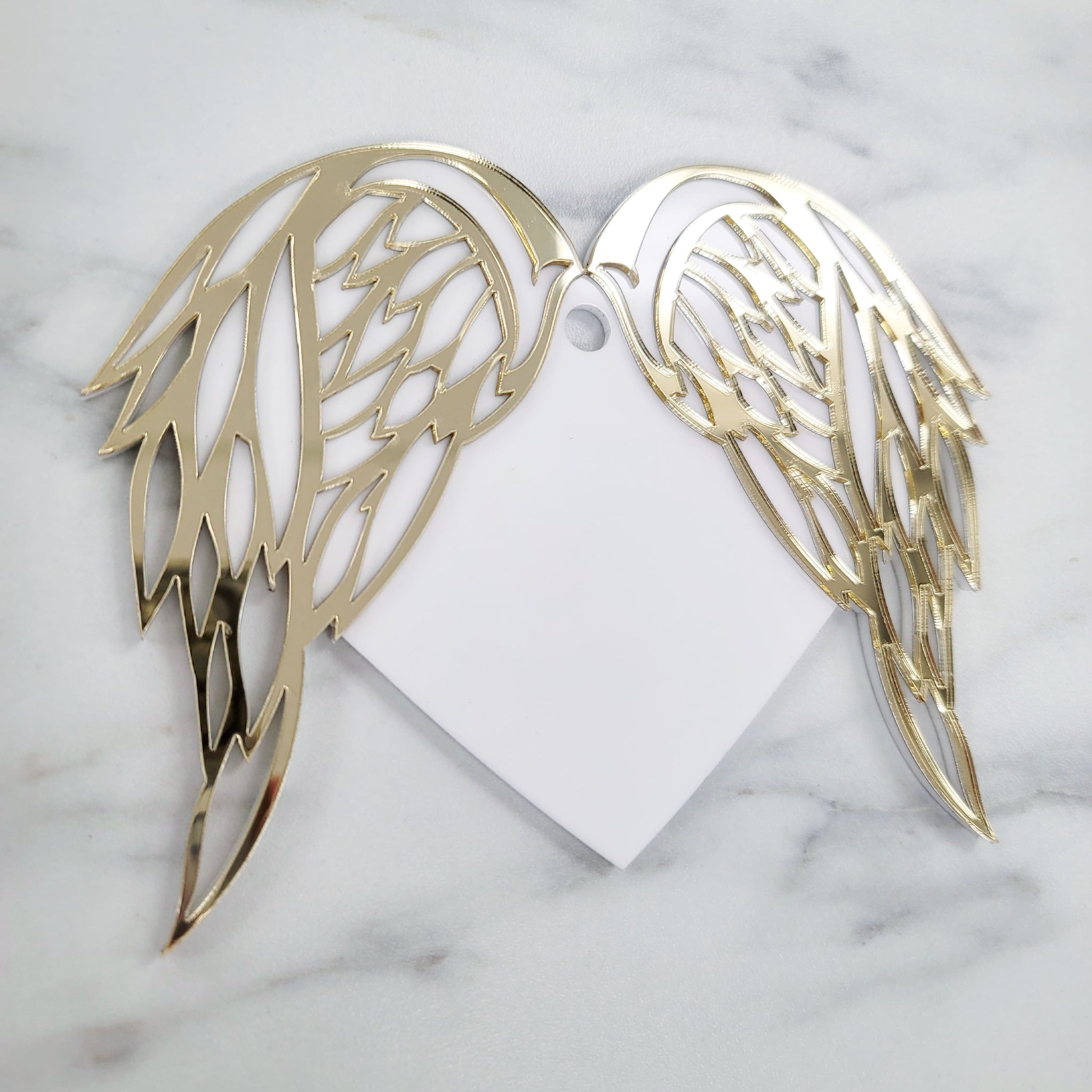 Custom Angel Wing Heart Ornament | Layered Acrylic | 3mm