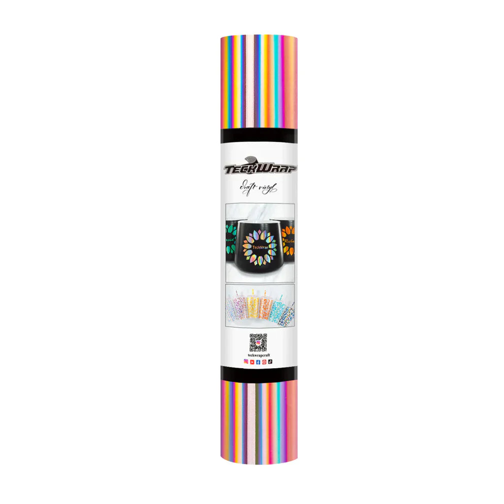Holographic Glossy Rainbow Adhesive Vinyl | Teckwrap | 12" x 5ft